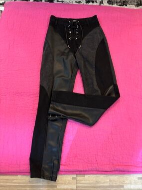 Maniere De Voir Black Mixed-Material jeans, US4